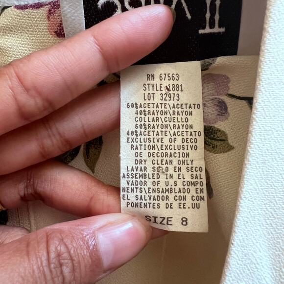 LISA II Dress 8 Prairie Cottagecore Floral Lace Collar Pleated Purple USA VTG - Picture 6 of 7